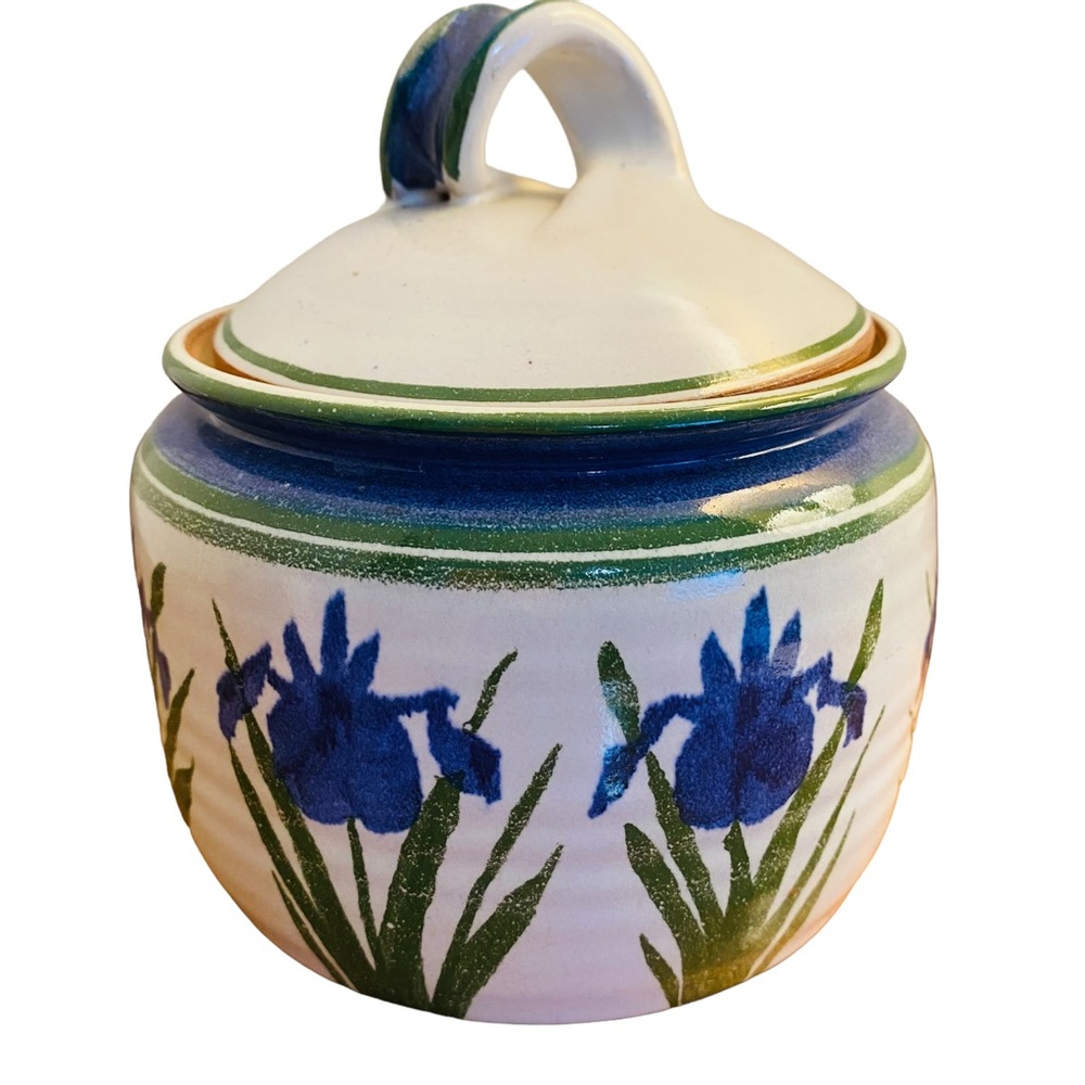 Iris Pottery Canister with Twist Lid